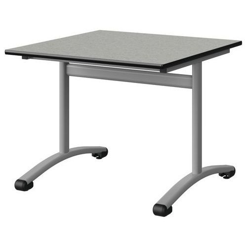TABLE MALIBU 80X80 T4 DL STR ISOSON GRIS 1400/NOIR GRIS 9006