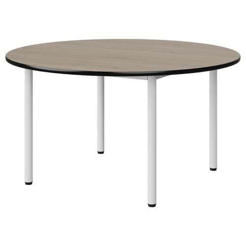 TABLE MALIBU Ø 120 T4 4P STRA CHÊNE 1146/NOIR BLC 9016