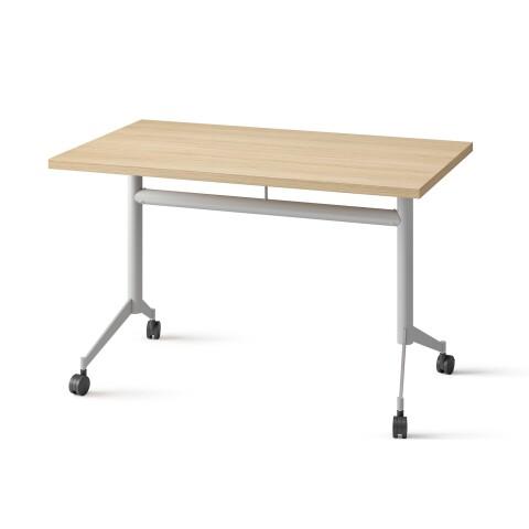 TABLE RABATTABLE POLLY L.120 X P.70 CM PLATEAU CHÊNE - ALUMINIUM