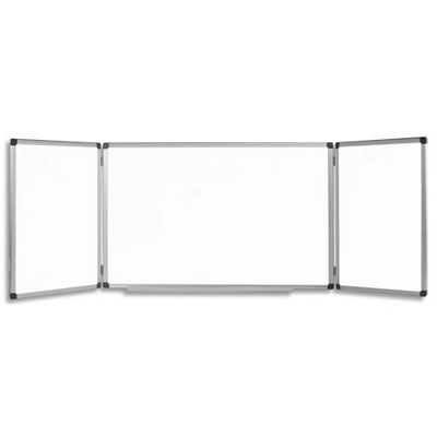 TABLEAU BLANC TRIPTYQUE MAGNETIQUE - LAQUE - 100 X 300 CM OUVERT
