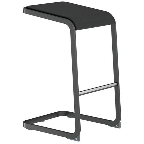 TABOURET HAUT C-STOOL - ANTHRACITE ET NOIR - QUADRIFOGLIO