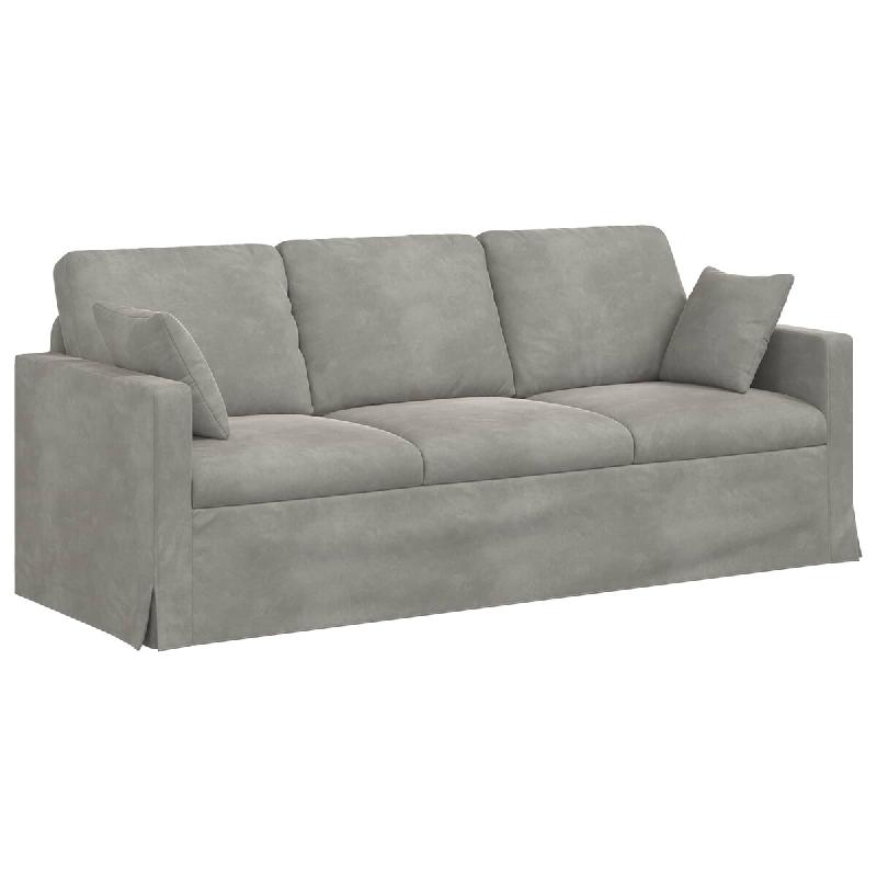 VidaXL Canapé Gris clair 198 x 78 x 80 cm Velours Modèle Atlas Flex Élite - 42024431_0
