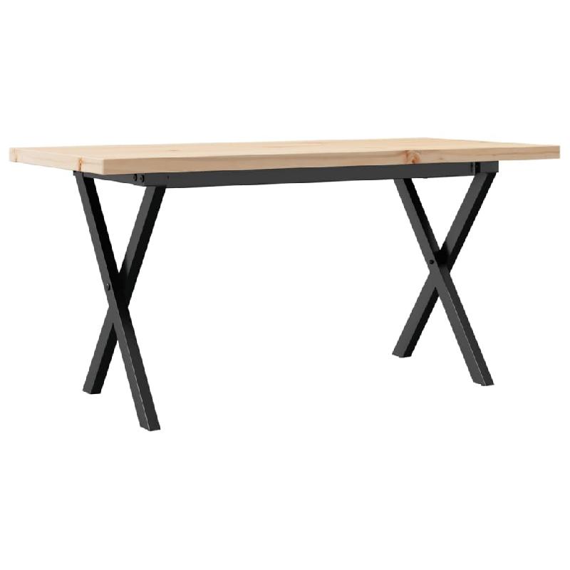 VidaXL Table basse cadre en X 90x40x45,5cm bois de pin massif et acier Modèle Orion Classic - 3282752_0