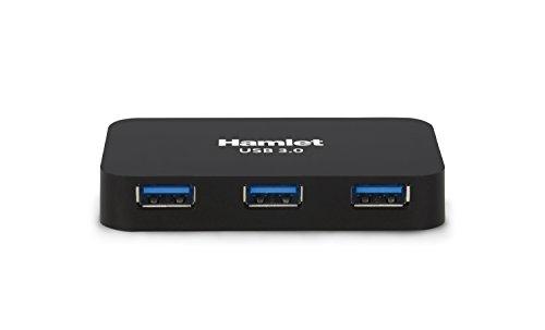 Hub informatique Hamlet XHUB430BK - USB 3.0 (3.1 Gen 1) - 4 ports - 5 Gbps - Avec câble USB 3.0_0
