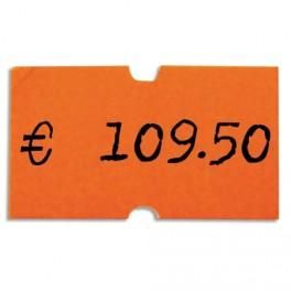 AGIPA PACK 6 ROULEAUX DE 1000 ÉTIQUETTES ORANGES FLUOS RECTANGULAIRES 21X12MM POUR PINCES 151991-101418