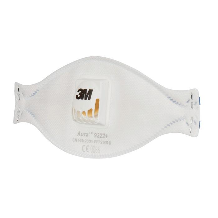 Atemschutzmaske 9322+ FFP2 NR D - avec valve d'expiration 3M - Design pliable 3 panneaux_0