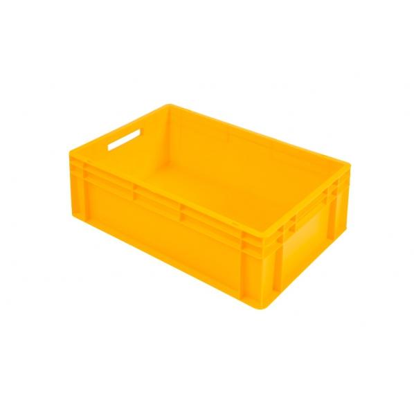 Bac norme Europe 600 x 400 x 220 mm - Jaune - Grand format en polypropylène avec fond incurvé - Rolléco_0