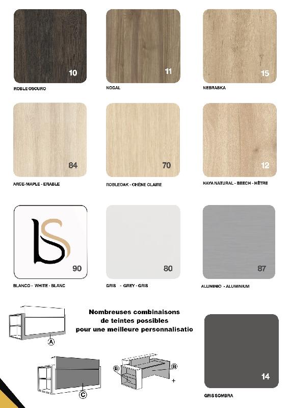 Banque d'accueil lumineuse avec étagère- Ofitres - 197, Droite, Beige brillant_1