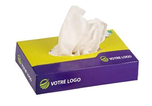 Boîte de mouchoirs medium - personnalisée en carton - 50 tissus - forme rectangulaire_0