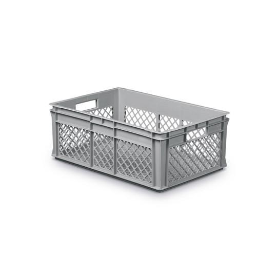 Caisse gerbable plastique ajourée thema grise 40 litres_0