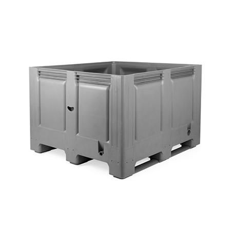 Caisse-palette plastique monobloc étanche - 120x120 cm - Hauteur 76 ou 85 cm - Capacité 795 ou 915 litres - Fond et parois pleins_0