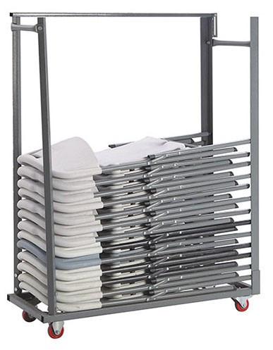 Chariot de transport pour chaises pliantes POLYCHAISE - capacité 25 chaises - structure en acier - dimensions 113x46x143 cm_0