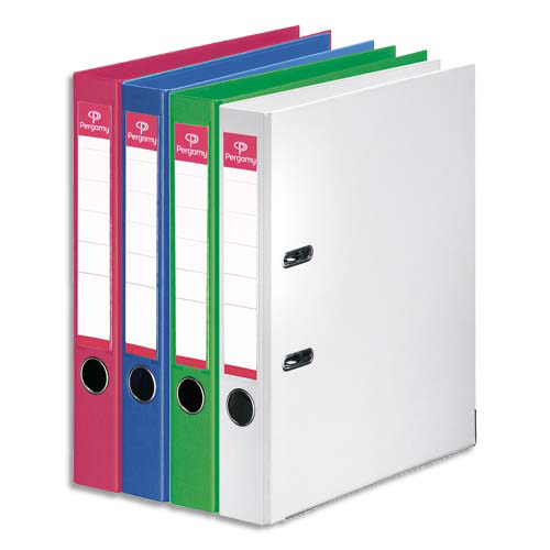 CLASSEUR A LEVIER PERGAMY - POLYPROPYLENE INTERIEUR/EXTERIEUR - DOS 5 CM - A4 - COLORIS ASSORTIS MODE - LOT DE 10