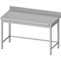 Cleiton® - Table adossée en acier inoxydable 1500x700x850 mm | Table de travail professionnelle en acier inoxydable avec dosseret de 10 cm_0