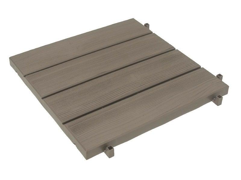 Dalle clipsable en polypropylène - Brun taupe n°3 - 38x38 cm - Épaisseur 25 mm - Rainurée_0