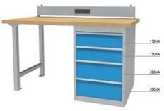 Établi R24-24 03.20.580.4VA - armoire à tiroirs 555mm avec rampe d'énergie intégrée_0