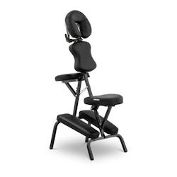 Helloshop26 - Chaise de massage acier pliante revêtement  PVC  capacité 130 kg avec sac couleur noire 14_0000884 - 3000175628983_0