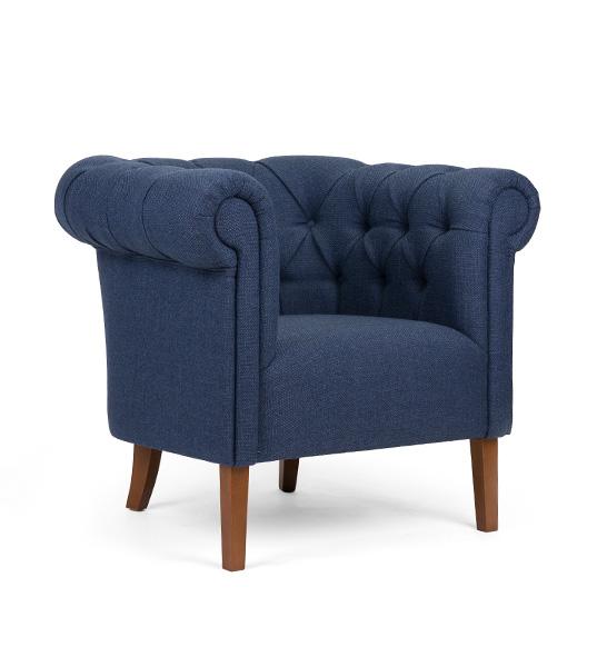 Fauteuil lounge avec pieds en bois - Chesterfield_0
