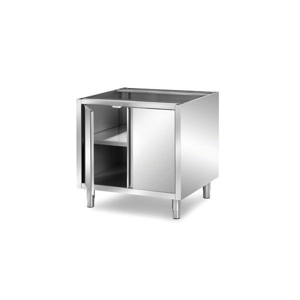 Meuble boulanger - pâtissier 2 portes battantes, 1 étagère, longueur 840 mm - profondeur 590 mm - inox AISI 304_0