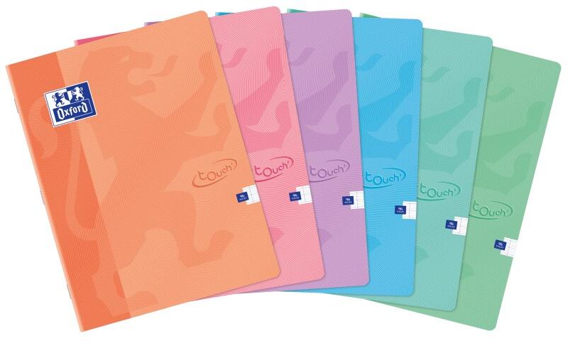 Oxford Lot de 40 Cahier Touch piqué 24x32, 96p./48 feuilles 90g/m², Séyès, coloris assortis (6) - 3020120100715_0