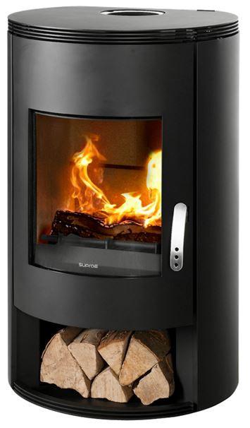 Poële à bois de 6-8 kw  sienna 2 noir  - pour 35 à 120 m²_0