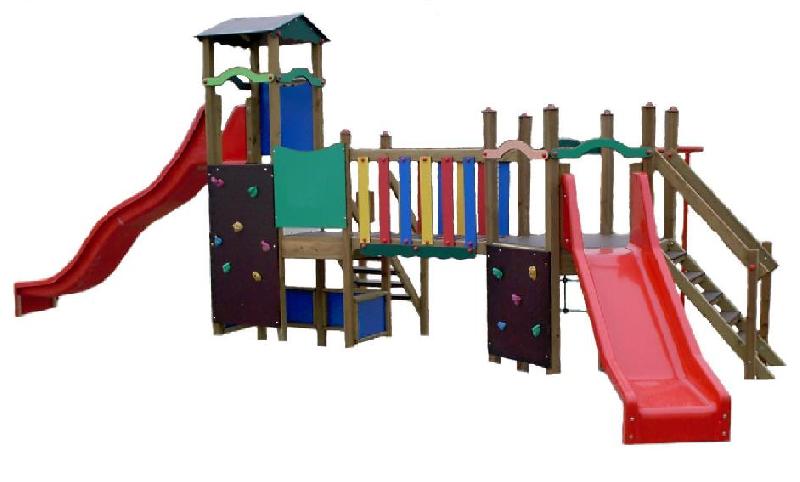 Structure de jeux pour enfants JM3 - 3 à 8 ans - Dimensions 8m x 3.61m - Hauteur de chute 1.50m_0