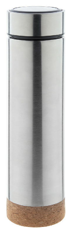 Thermos double paroi en inox - infuseur à thé intégré - dessous en liège - 450 ml_0