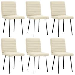VidaXL Chaises à Manger Lot De 6 Crème Similicuir - beige 8721158569820_0