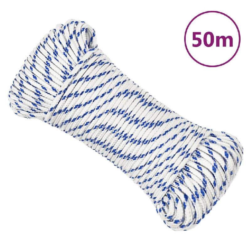 Vidaxl corde de bateau blanc 3 mm 50 m polypropylène 152270_0