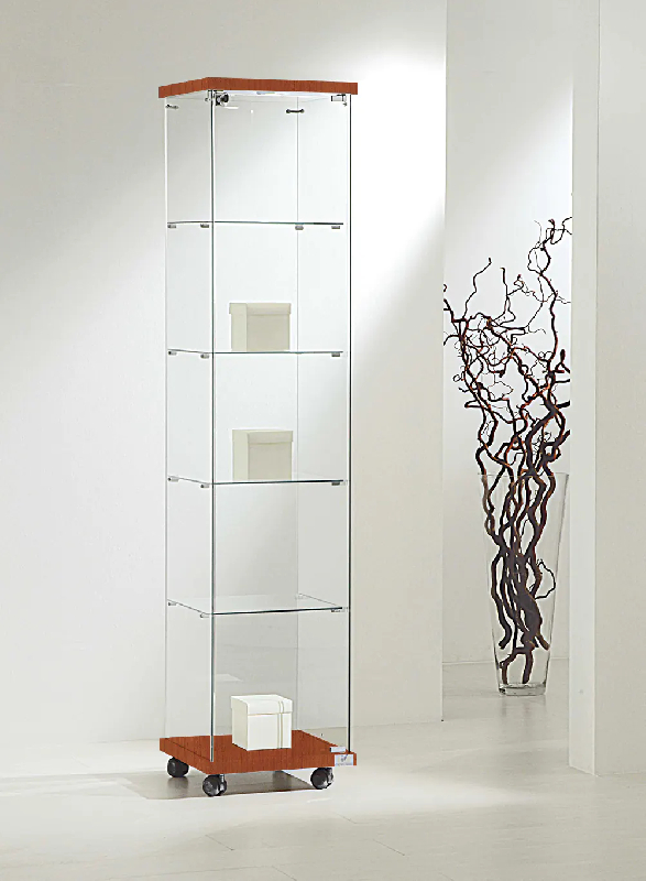 Vitrine colonne standard éclairage 4/18lva - cerisier_0