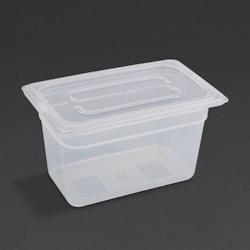 VOGUE Bacs en polypropylène avec couvercle x4 GN 1/4 - 150 mm - Blanc GN 1/4 GJ524 - plastique polypropylène GJ524_0