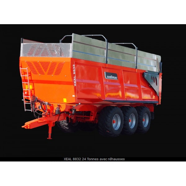 Bennes agricoles XEAL - remorques monocoques 17 à 32 tonnes avec hublot grande vision et porte hydraulique_0