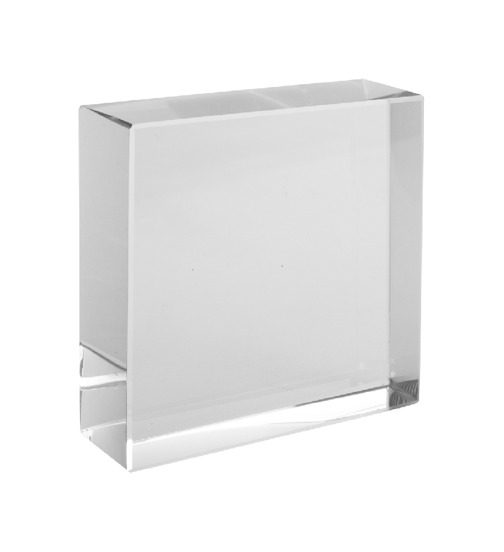 Bloc en verre rectangulaire - Transparent - Livré en boîte cadeau avec fenêtre - 222,22 g_0