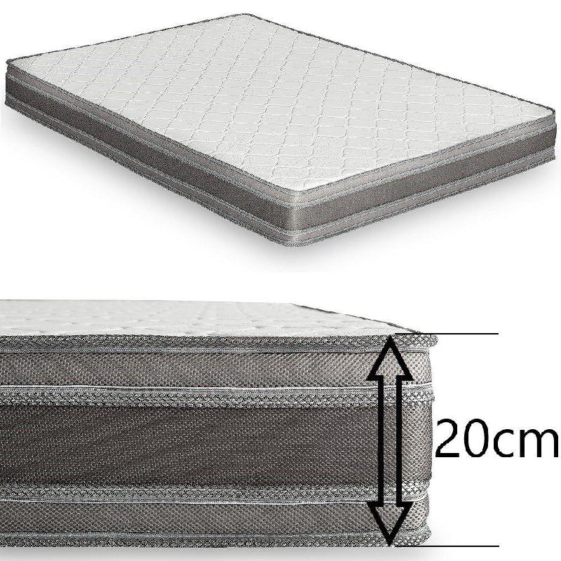 CANAPÉ CONVERTIBLE ALLURE MATELAS MÉMORY  20CM SOMMIER LATTES 140CM TWEED BLEU PAON_0