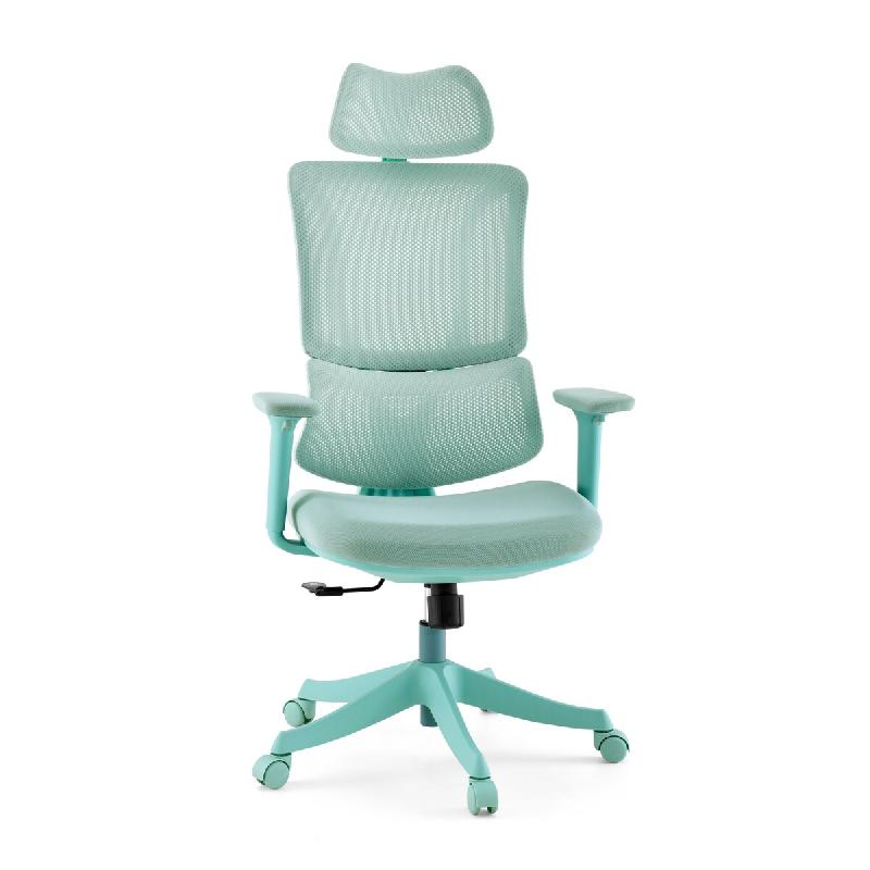 Chaise de bureau / Fauteuil pivotant Ergomy Colore 3D tissu maille / Assise tissu sauge mybuero - vert polyester 670679_0