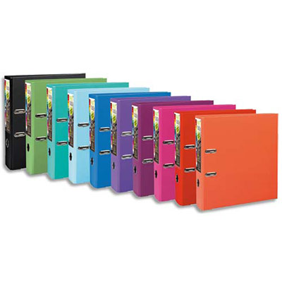 CLASSEUR A LEVIER EN POLYPRO EXACOMPTA PREMTOUCH - DOS DE 8 CM - COLORIS ASSORTIS TENDANCE - LOT DE 10