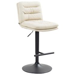 CLP Tabouret de bar Damar similicuir Crème/Noir - beige polyester 322910_0