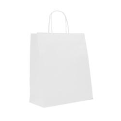 Déstockage // Sac papier blanc 26+12x35 cm - 3701648601242_0