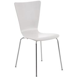Décoshop26 - Chaise de cuisine salle à manger x1 empilable en bois blanc et structure stable à quatre pieds en métal 10_0003237 - blanc 3000251470703_0