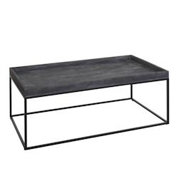 Décoshop26 - Table basse table d'appoint 46 x 110 x 60 cm en bois gris foncé et métal 04_0008433 - gris 3000262561780_0