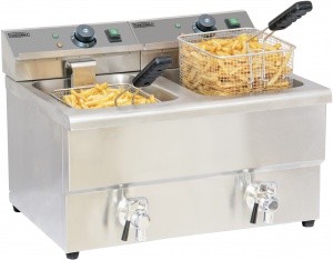 Friteuse électrique avec vanne de vidange 2 x 8l_0