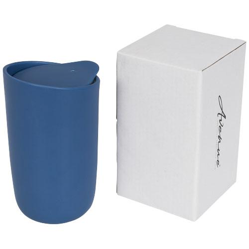 Gobelet publicitaire en céramique à double paroi 400ml Mysa - compatible micro-ondes et cafetières_0
