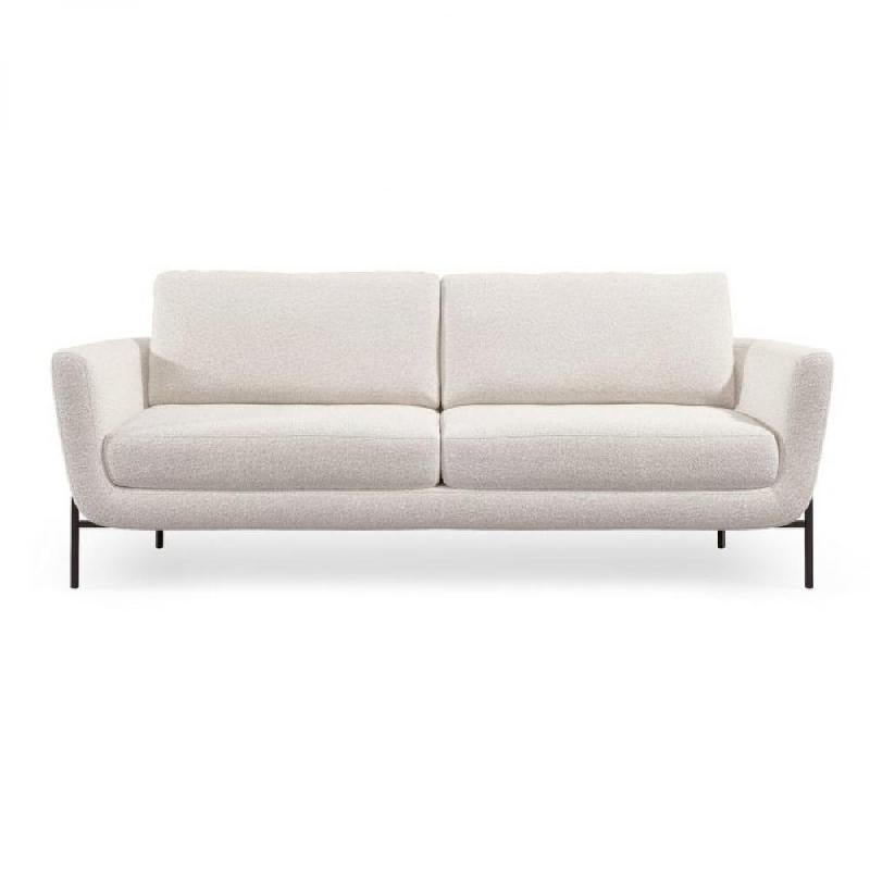 HUDSON OLTA CANAPÉ DESING BLANC CASSÉ BEIGE AVEC PIÈTEMENT EN ACIER - LARGE_0