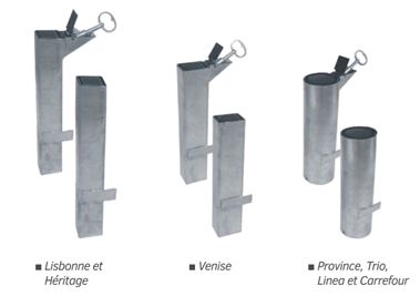 Kit d'amovibilité SERRUBLOC pour barrières de ville PROCITY - Acier galvanisé anticorrosion avec verrouillage clé triangle_0