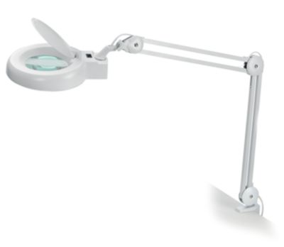 LAMPE-LOUPE - LONGUEUR BRAS 400 MM, AVEC PINCE-ÉTAU - BLANC