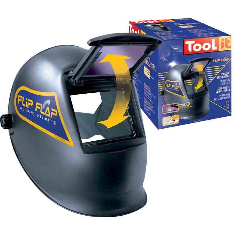 Masque de soudure Flip-Flap - fenêtre relevable teintée 11 - protection visage et cou - marque GYS_0
