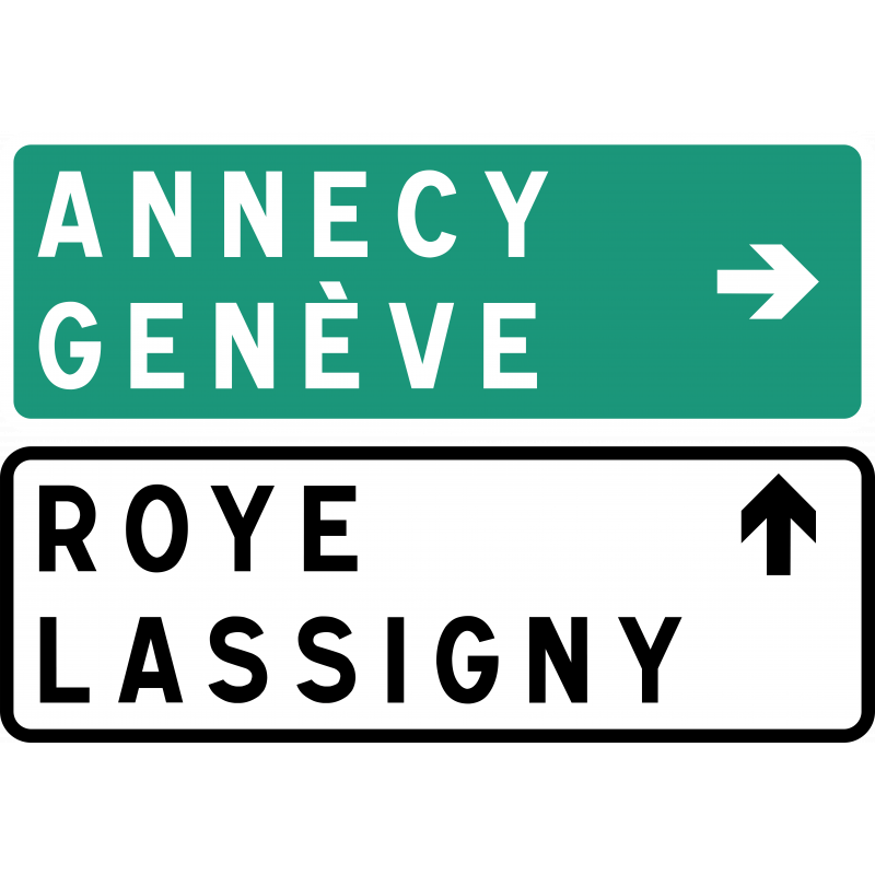 Panneau directionnel D43b - Présignalisation pour carrefours - WP Signalisation - gamme Innov recyclable et éco-responsable_0