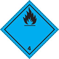 Plaque-étiquette de danger, 30×30 cm, magnétique, classe 4.3 - 46379_0