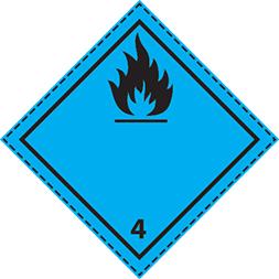 Plaque-étiquette de danger ADR 30×30 cm - magnétique - classe 4.3 - Référence 46379_0