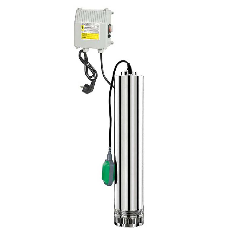 Pompe pour puits 750W avec flotteur PRPVC751-43F - 4 turbines et corps inox pour grande profondeur_0
